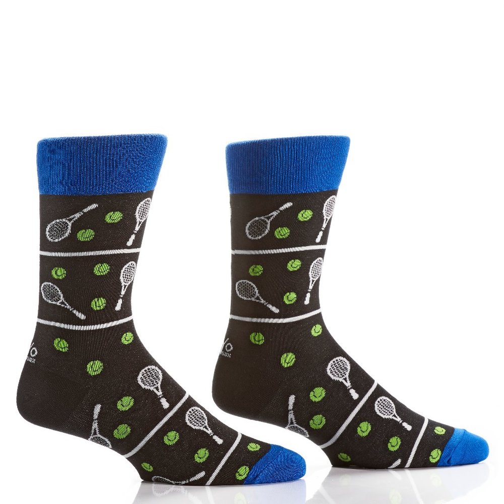 Yo Sox Tennis Anyone-Mens Crew Socks
